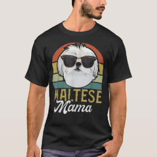 Retro Maltese Mama Shirt Women, Mothers Day Dog Mo