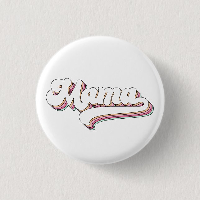 Retro Mama 3 Cm Round Badge (Front)