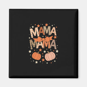 Retro Mama Coquette Bows Leopard Mom Fall Thanksgi Magnet