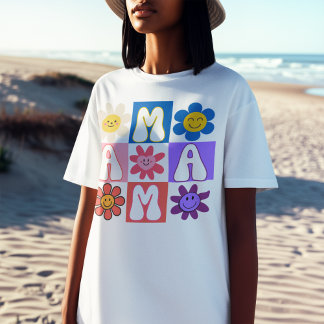 Retro MAMA Daisy Floral Mother's Day Gift T-Shirt