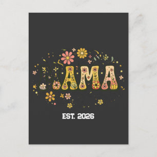 Retro Mama Floral - Vintage 70s Groovy Postcard