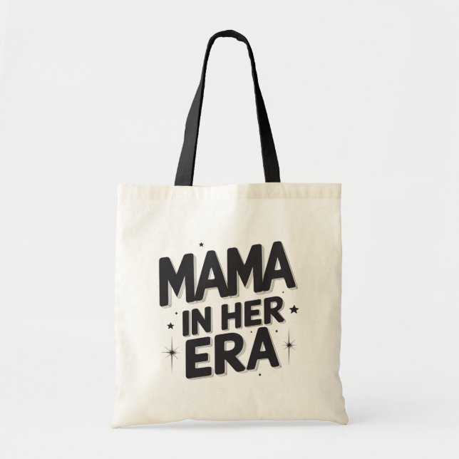 Retro Mama in Her Era Groovy Tote Bag (Front)