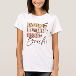 Retro Mama Mummy Mum Bruh Butterflies T-Shirt