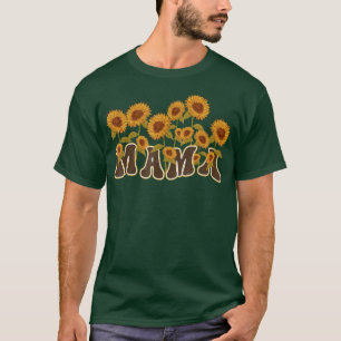 Retro Mama Sunflower Shirt Groovy Vintage Mom 70s