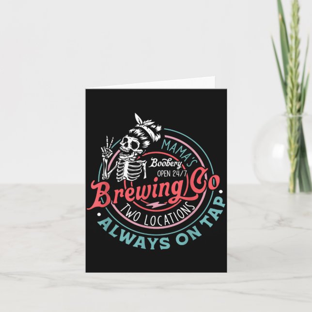 Retro Mama's Ery Brewing Co Funny Breastfeeding Sk Card (Front)