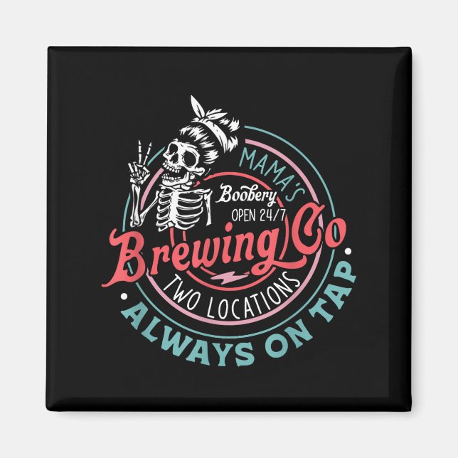 Retro Mama's Ery Brewing Co Funny Breastfeeding Sk Magnet (Front)