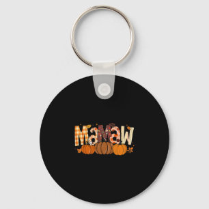 Retro Mamaw Pumpkin Fall Leaves Grandma Fall Thank Key Ring