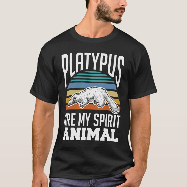 Retro Mammal Spirit Animal Platypus T-Shirt (Front)