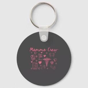 Retro Mammo Crew Radiology Valentines Mammo Techno Key Ring