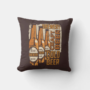 Retro Man Cave Classic -Craft Cold Bottle Beer Cushion