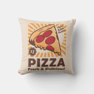 Retro Man Cave Vintage Free Delicious Pizza Cushion