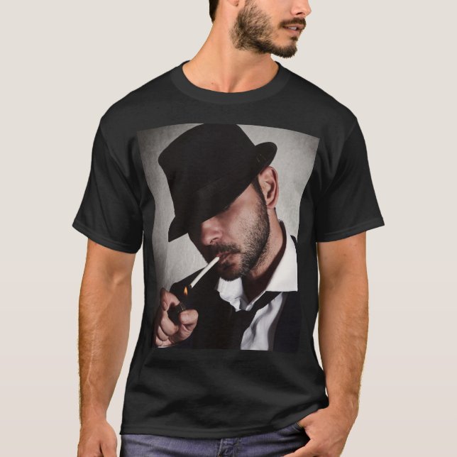 Retro man smoking T-Shirt (Front)