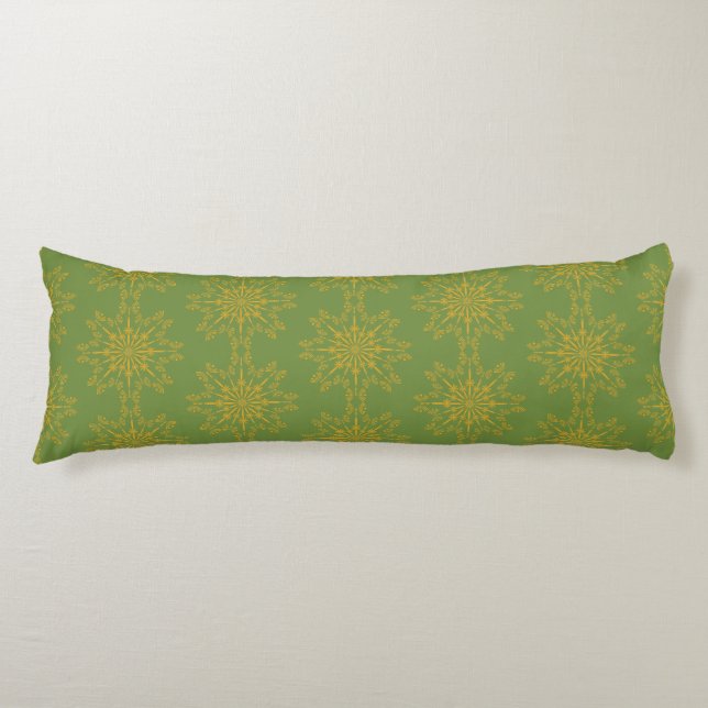 Retro Mandala Avocado Body Pillow (Front)