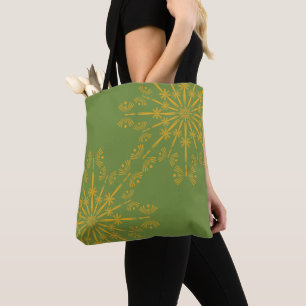 Retro Mandala Avocado Shoulder Tote Bag