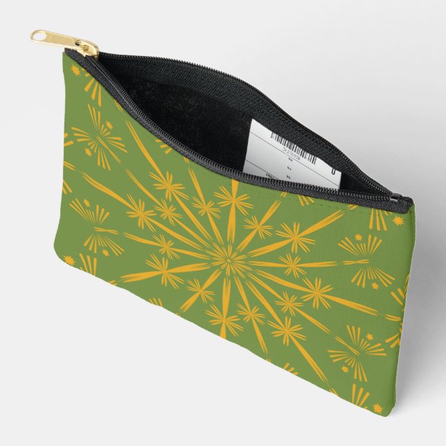 Retro Mandala Avocado Small Pouch (Open)