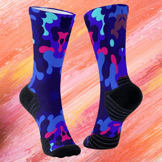 Retro Mandala Blue and Pink Socks (Creator Uploaded)