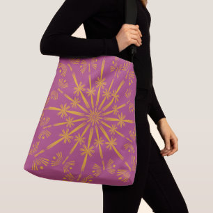 Retro Mandala Boysenberry Crossbody Bag (2 Sizes)