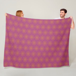 Retro Mandala Boysenberry Fleece Blanket (3 Sizes)