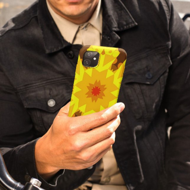 Retro Mandala Flower Orange and Yellow Case-Mate iPhone Case (Creator Uploaded)