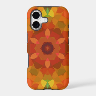 Retro Mandala Flower Orange Yellow and Green