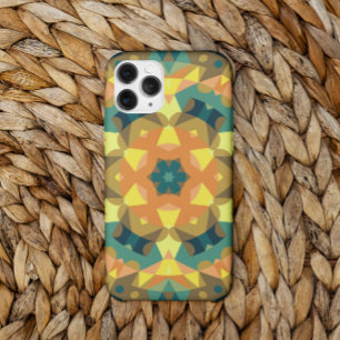 Retro Mandala Flower Orange Yellow and Green iPhone 11 Case