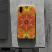 Retro Mandala Flower Orange Yellow and Green