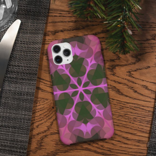 Retro Mandala Flower Pink and Green Case-Mate iPhone Case (Creator Uploaded)