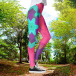 Retro Mandala Flower Pink Blue and Purple Leggings<br><div class="desc">This retro mandala design features pink,  blue,  and purple in a flower pattern. Funky and vibrant visuals for anyone who likes bright colours!</div>
