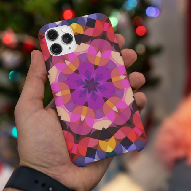Retro Mandala Flower Purple Pink and Yellow Case-Mate iPhone Case (Creator Uploaded)