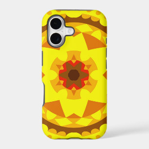 Retro Mandala Flower Yellow and Orange