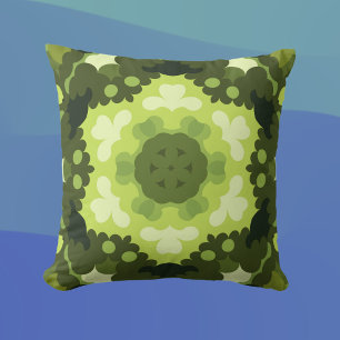 Retro Mandala Green Cushion