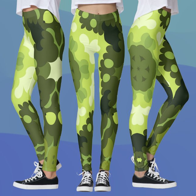 Retro Mandala Green Leggings (Creator Uploaded)