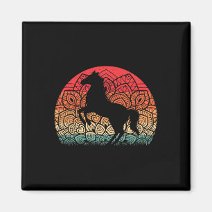 Retro Mandala Horse Lover Horseback Riding Western Magnet