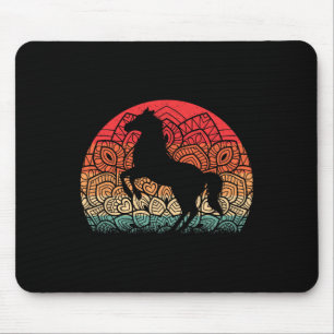 Retro Mandala Horse Lover Horseback Riding Western Mouse Pad