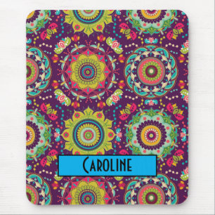 Retro Mandala Pattern Mouse Pad