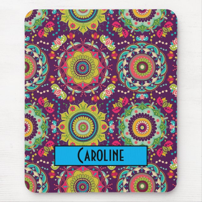 Retro Mandala Pattern Mouse Pad (Front)