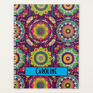 Retro Mandala Pattern Personalised Planner