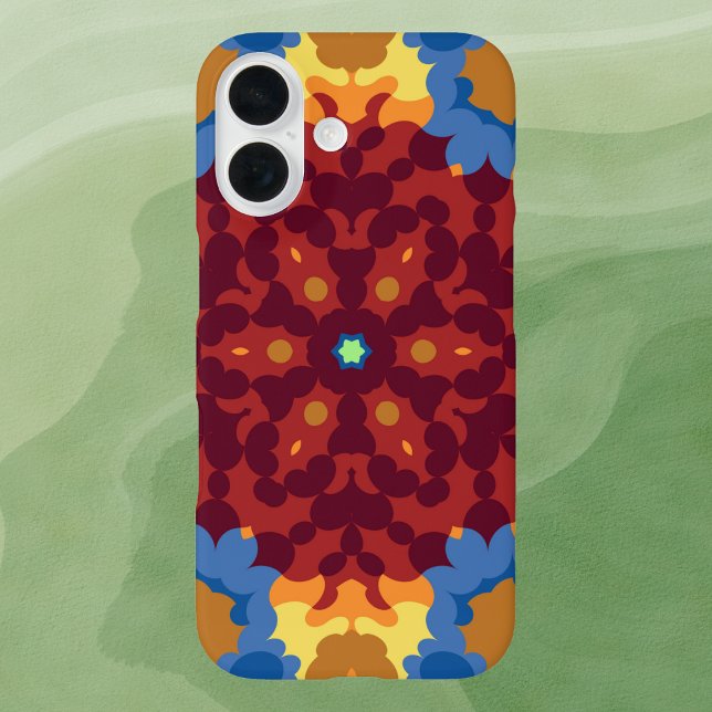 Retro Mandala Red Blue and Yellow Case-Mate iPhone Case (Creator Uploaded)