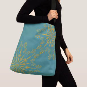Retro Mandala Teal Crossbody Bag