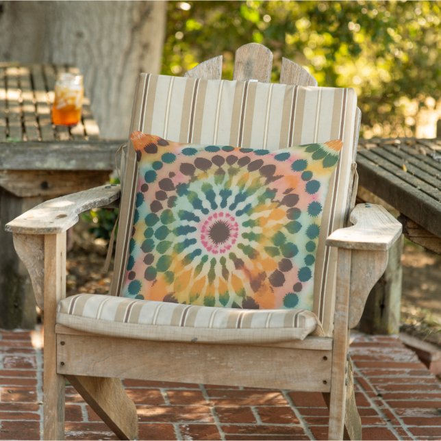 Retro Mandala Tie Dye Cushion (Chair)