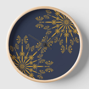 Retro Mandala Wood Framed Clock