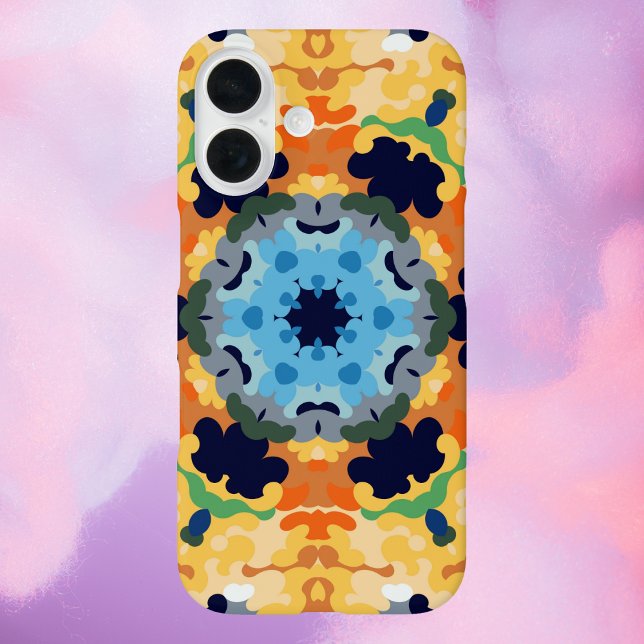 Retro Mandala Yellow Blue and Orange Case-Mate iPhone Case (Creator Uploaded)