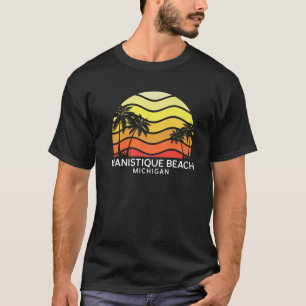 Retro Manistique Beach Surf Beach Vintage Palm Ven T-Shirt