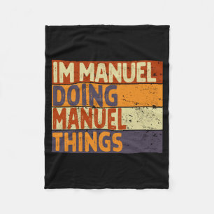 Retro Manuel Doing Manuel Things Funny Birthday Fleece Blanket