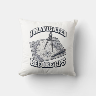 Retro Map I Navigated Before GPS Navigator Cushion