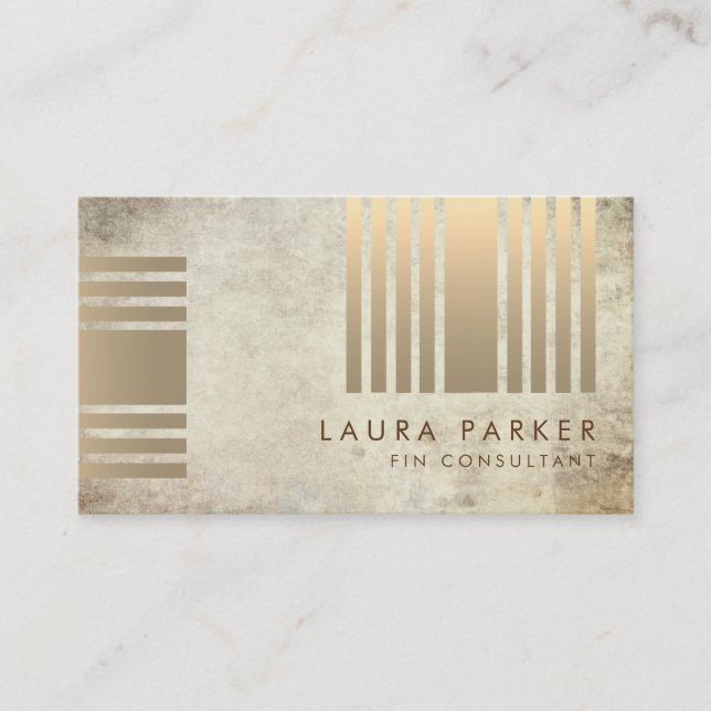 Retro Marble Gold Geometrical Finance Construction Business Card (Front)
