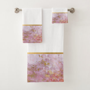 RETRO MARBLE PINK MERMAID INSPIRED BATHROOM SET