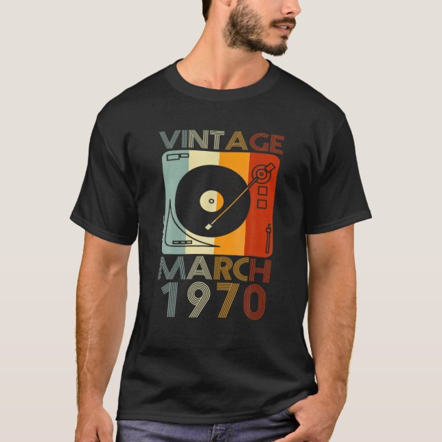 Retro March 1970 T 51St Birthday Gift 51 Years Old T-Shirt (Front)