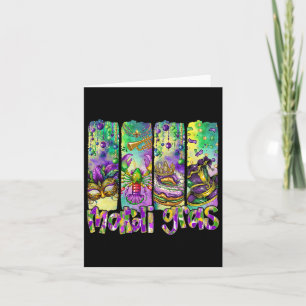 Retro Mardi Gras Fleur De Lis Brushstroke Louisian Card
