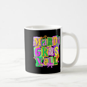 Retro Mardi Gras Yall Coquette Bow New Orleans Car Coffee Mug